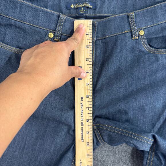 Brooks Brothers Womens Jeans Size 4 Straight Blue Dark Wash Denim Pants Stretch - Picture 8 of 10